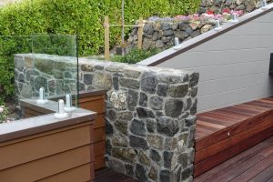Landscape construction rock wall