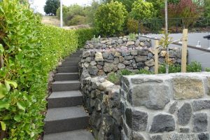 Hard Landscaping: Exposed Aggregate concrete steps