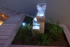 Raised Garden with Water feature landscaping