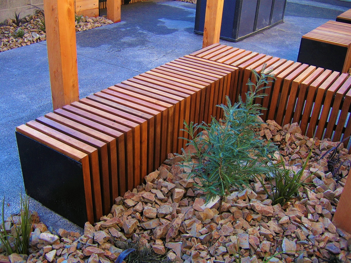 Commercial outdoor bench or corner bench seating